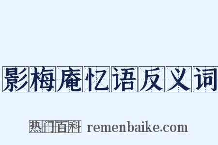 影梅庵忆语反义词是什么意思的图片
